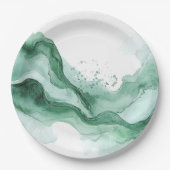 Grüne Welle Abstract Pappteller (Vorderseite)