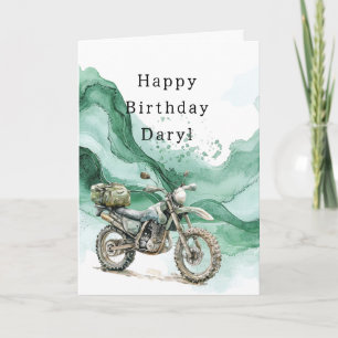 Grüne Welle Abstractes Motorrad Geburtstag Karte