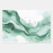 Grüne Welle Abstrakter Geburtstag Geschenkpapier Set (Vorderseite 2)