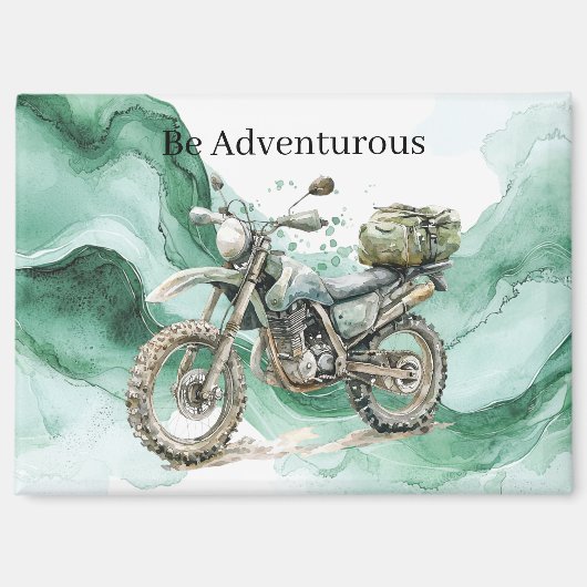 Grüne Welle Motorrad Sei Abenteuerlustig Magnet (Vorderseite)