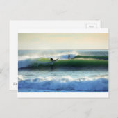 Grüne Wellen surfen Postkarte (Vorne/Hinten)
