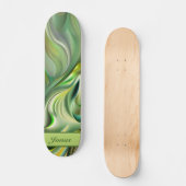 grüne Wellenmuster abstrakt Skateboard (Vorderseite)