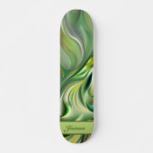 grüne Wellenmuster abstrakt Skateboard (Vorne)