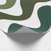 Grüne wellige Streifen Geschenkpapier (Ecke)