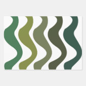 Grüne wellige Streifen Geschenkpapier Set (Vorderseite)