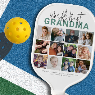 Grüne Welten Beste Oma Fotocollage Pickleball Schläger