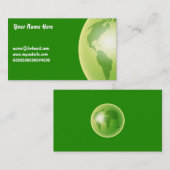 Grüne Weltkugel, Ihr Name hier, Visitenkarte (Vorne/Hinten)