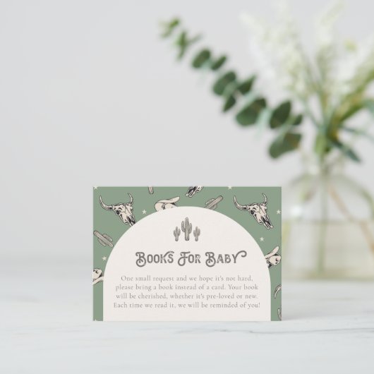 Grüne Western-Bücher für Babykarten Begleitkarte (Stehend Vorderseite)