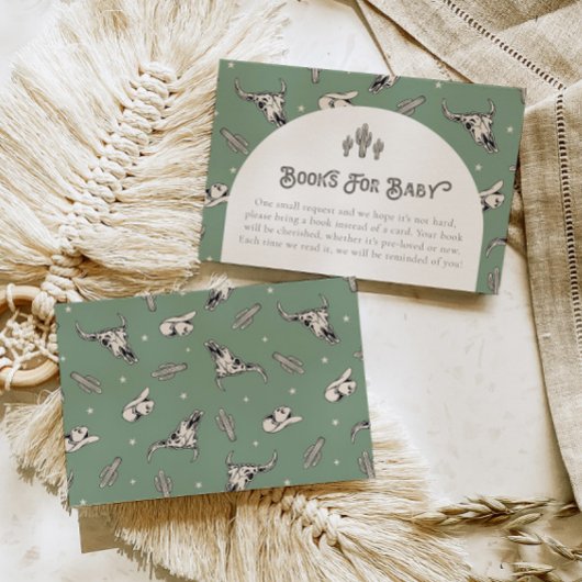 Grüne Western-Bücher für Babykarten Begleitkarte