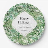 Grüne Western-Kiefernzweige Pappteller (Vorderseite)