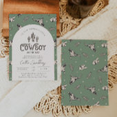 Grüne Western Kinderdusche Einladung