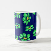Grüne Whimsical Blume - Debatten über den blauen H Kaffeetasse (VorderseiteRechts)