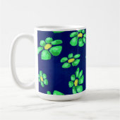 Grüne Whimsical Blume - Debatten über den blauen H Kaffeetasse (Links)