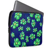 Grüne Whimsical Blume - Debatten über den blauen H Laptopschutzhülle (Vorne Rechts)
