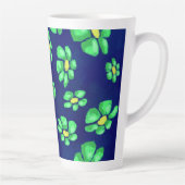 Grüne Whimsical Blume - Debatten über den blauen H Milchtasse (Rechts)