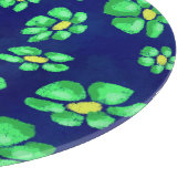 Grüne Whimsical Blume - Debatten über den blauen H Schneidebrett (Ecke)