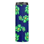 Grüne Whimsical Blume - Debatten über den blauen H Thermosbecher (Rückseite)