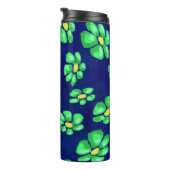 Grüne Whimsical Blume - Debatten über den blauen H Thermosbecher (Nach rechts gedreht)