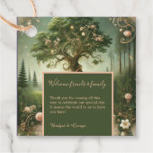 grüne Whimsical Mittelalterwaldhochzeit Geschenkanhänger (Vorderseite)