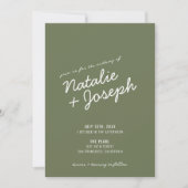 Grüne whimsical Sommer Foto QR Code Hochzeit Einladung (Vorderseite)