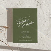 Grüne whimsical Sommer Foto QR Code Hochzeit Einladung