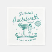 Grüne Whimsikhand gezogen Funky Bachelorette Serviette (Vorderseite)