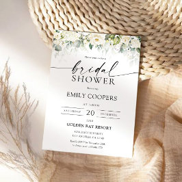 Grüne White Roses Bridal Dusche Einladung