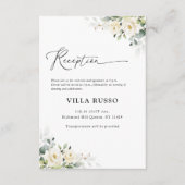 Grüne White Roses Hochzeitsempfang Begleitkarte (Vorderseite)