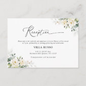 Grüne White Roses Hochzeitsempfang Begleitkarte (Vorderseite)