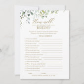 Grüne wie gut kennen Sie das Bride-Spiel Einladung (Vorderseite)