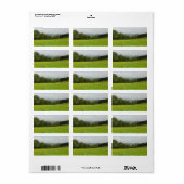 Grüne Wiese. Landschaft. Adressaufkleber (Vorne)