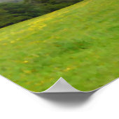 Grüne Wiese. Landschaft. Poster (Ecke)