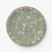 Grüne Wildblume Boho Kinderdusche im Blut Pappteller (Vorderseite)