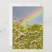 Grüne Wildblume farbenfrohe Blumengestelle Einladung (Rückseite)