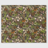 Grüne Wildblume Garden Musterpapier Geschenkpapier (Flach)