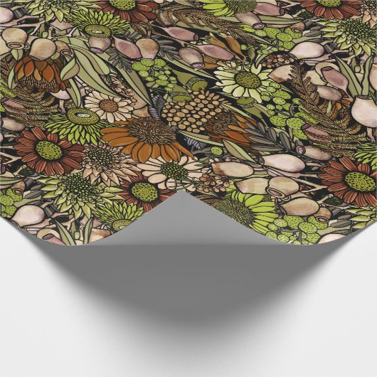 Grüne Wildblume Garden Musterpapier Geschenkpapier (Ecke)