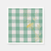 Grüne Wildblume Gingham Kariert Bauernhof Serviette (Vorderseite)