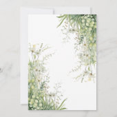 Grüne Wildblume Kinderdusche Einladung (Rückseite)