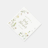 Grüne Wildblume Rustic Boho Babydusche Serviette (Ecke)