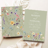 Grüne Wildblume Wilde Blume Blumengarten Hochzeit Einladung