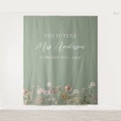 Grüne Wildblume Zukunft Foto Stand Hintergrund Wandteppich (Vorderseite)