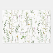Grüne Wildblumen Geschenkpapier Set (Vorderseite 3)