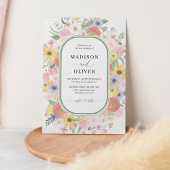 Grüne Wilde Blume Blumenwasser Hochzeit Einladung