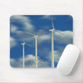 Grüne Windkraftanlage Mousepad (Mit Mouse)
