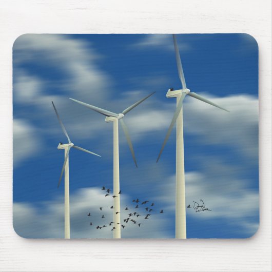 Grüne Windkraftanlage Mousepad (Vorne)