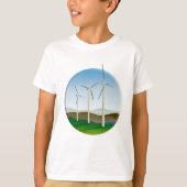 Grüne Windkraftanlage T-Shirt (Vorderseite)