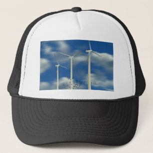 Grüne Windkraftanlage Truckerkappe
