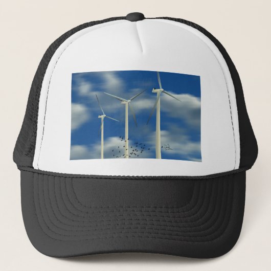 Grüne Windkraftanlage Truckerkappe (Vorderseite)
