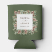 Grüne Winterhochzeit Dosenkühler (Rückseite)