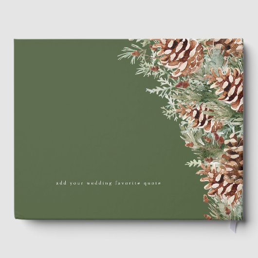 Grüne Winterhochzeit Gästebuch (Rückseite)